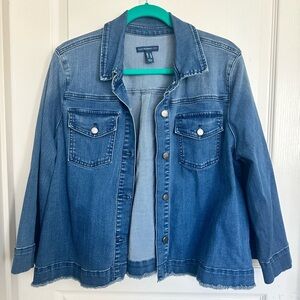 Isaac Mizrahi Blue Denim Jacket Size 14